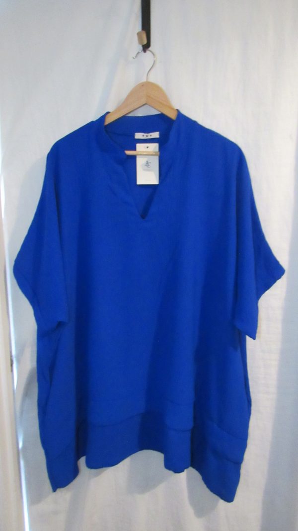 Ladies Women New Royal Blue Plus Tunic Top One Size fits sizes 18 20 22 24