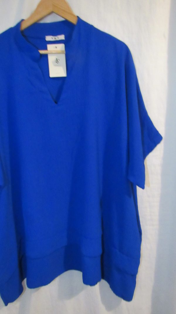 Ladies Women New Royal Blue Plus Tunic Top One Size fits sizes 18 20 22 24 - Image 4