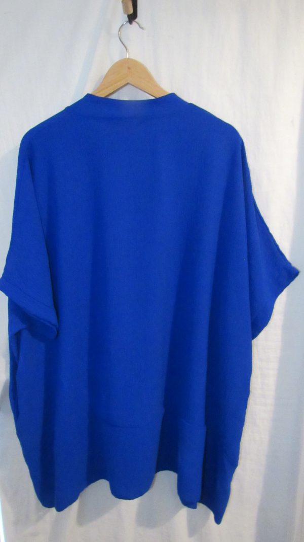 Ladies Women New Royal Blue Plus Tunic Top One Size fits sizes 18 20 22 24 - Image 5