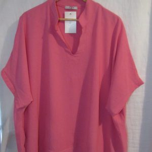 Ladies Women New Pink Plus Tunic Top One Size fits sizes 18 20 22 24