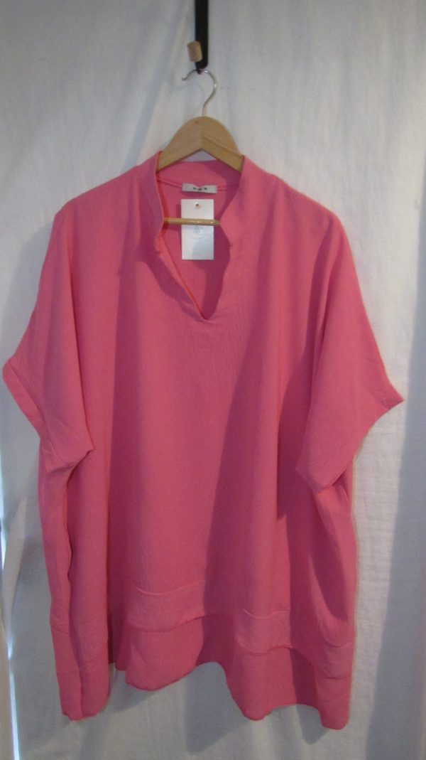 Ladies Women New Pink Plus Tunic Top One Size fits sizes 18 20 22 24