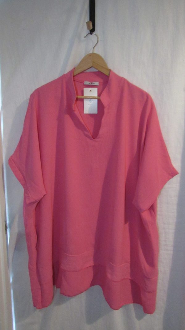 Ladies Women New Pink Plus Tunic Top One Size fits sizes 18 20 22 24 - Image 2