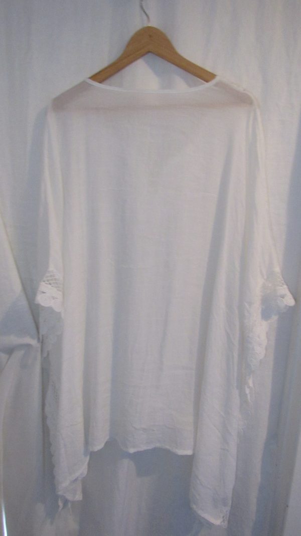 Special Price White Oversized Kaftan Lacy One Size fits sizes 20 22 24 26 NON RETURNABLE - Image 6