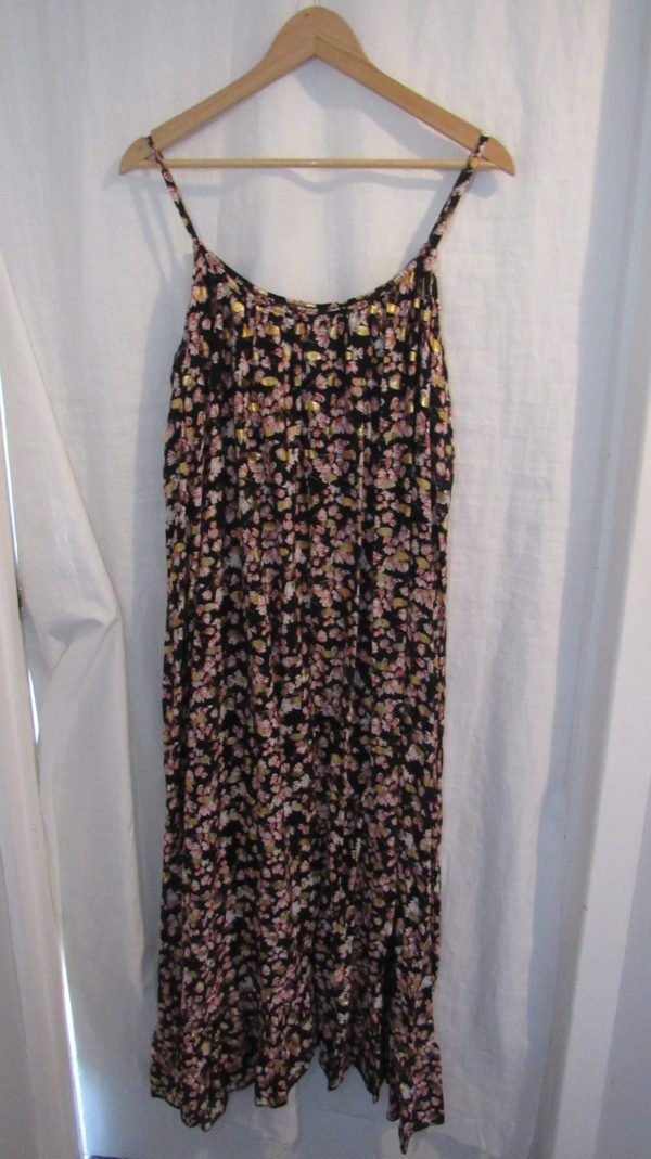 SALE SALE SALE New Ladies Special Offer Black Floral Maxi Sun Dress One Size fits sizes 14 16 18 20 NON RETURNABLE