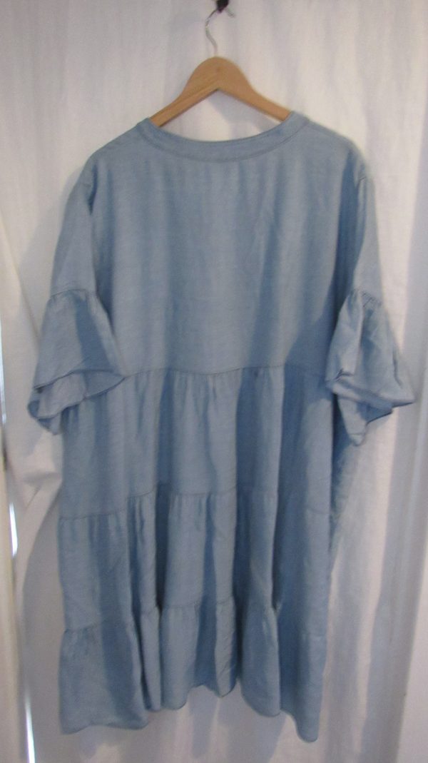 New Ladies Light Denim Plus Size Tiered Dress One Size fits sizes 18 20 22 - Image 6