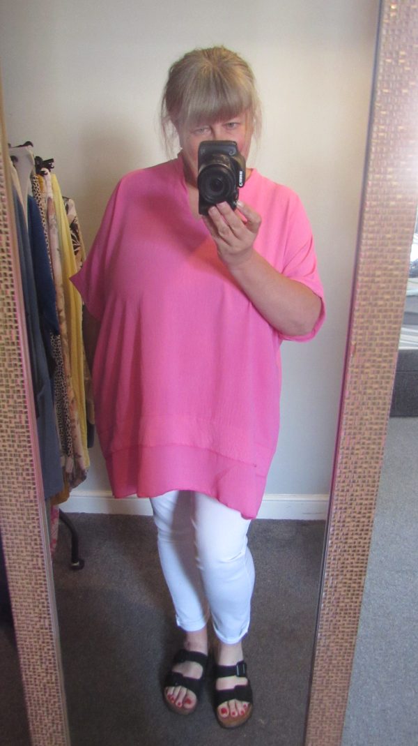 Ladies Women New Pink Plus Tunic Top One Size fits sizes 18 20 22 24 - Image 6