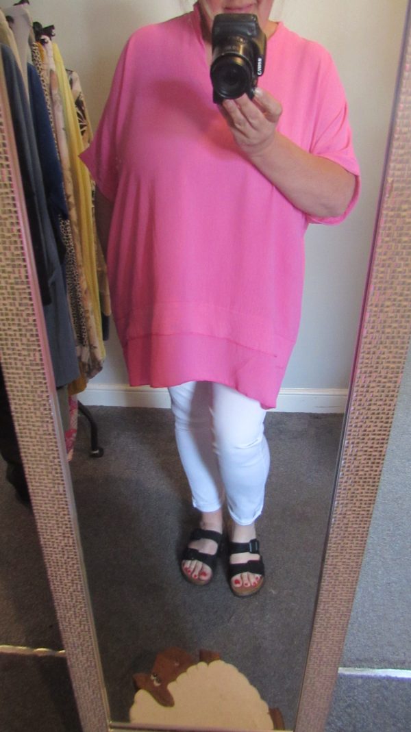 Ladies Women New Pink Plus Tunic Top One Size fits sizes 18 20 22 24 - Image 7