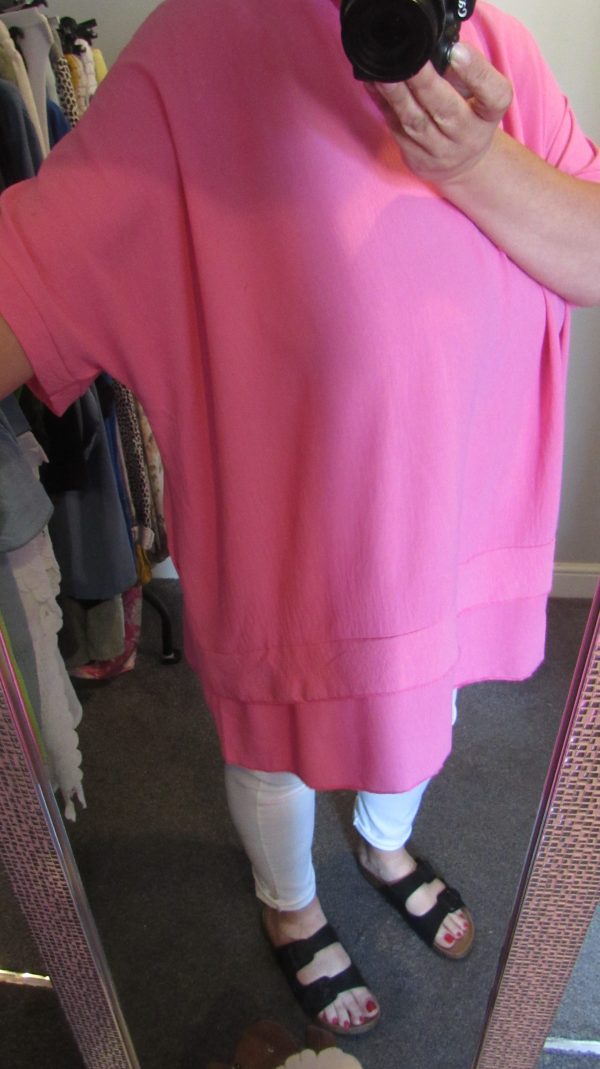 Ladies Women New Pink Plus Tunic Top One Size fits sizes 18 20 22 24 - Image 8