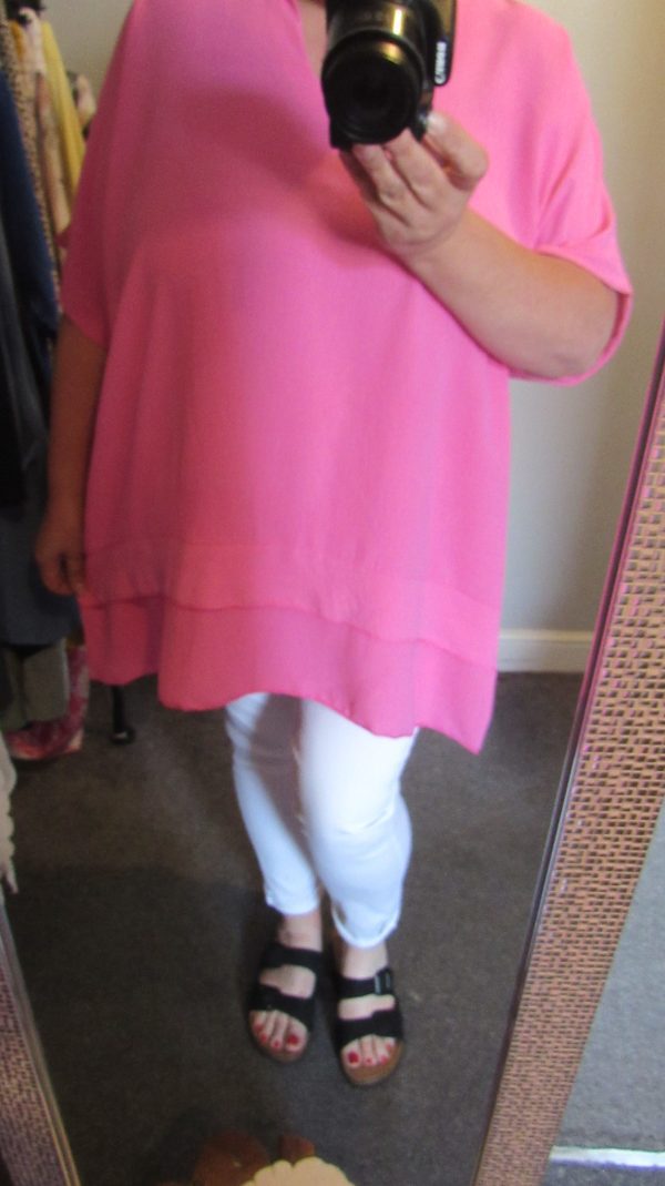 Ladies Women New Pink Plus Tunic Top One Size fits sizes 18 20 22 24 - Image 9