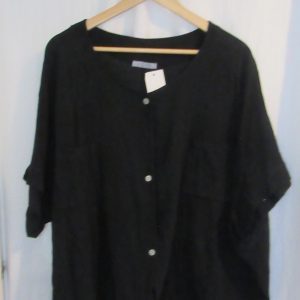 New Ladies Black Dip Hem Top One Size fits sizes 16 18 20