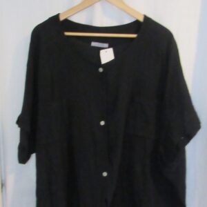 New Ladies Black Dip Hem Top One Size fits sizes 16 18 20