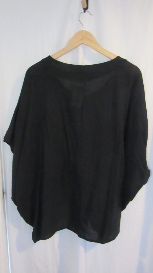 New Ladies Black Dip Hem Top One Size fits sizes 16 18 20 - Image 4