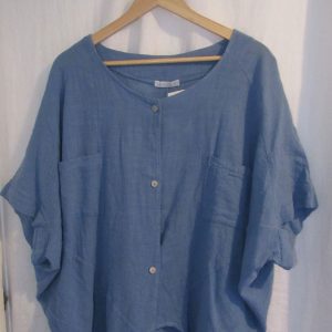 New Ladies Denim Blue Dip Hem Top One Size fits sizes 16 18 20