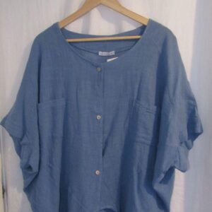 New Ladies Denim Blue Dip Hem Top One Size fits sizes 16 18 20