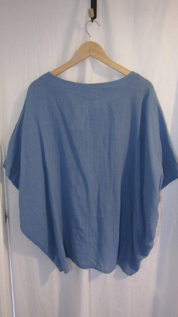 New Ladies Denim Blue Dip Hem Top One Size fits sizes 16 18 20 - Image 4