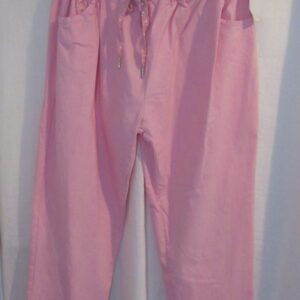 NEW Ladies Bubble Gum Pink Stretchy Crinkle Magic Trousers One Size Fits 22 24 Size 3