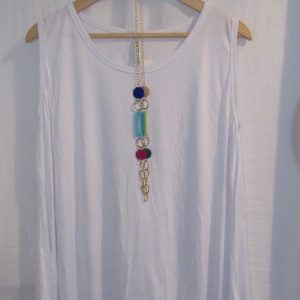 New Sleeveless Womens White Top One Size fits sizes 16 18 20 22