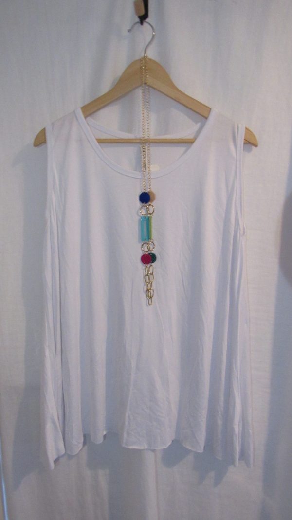New Sleeveless Womens White Top One Size fits sizes 16 18 20 22 - Image 2