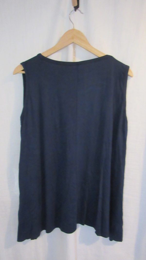 New Sleeveless Womens Navy Blue Top One Size fits sizes 16 18 20 22 - Image 5