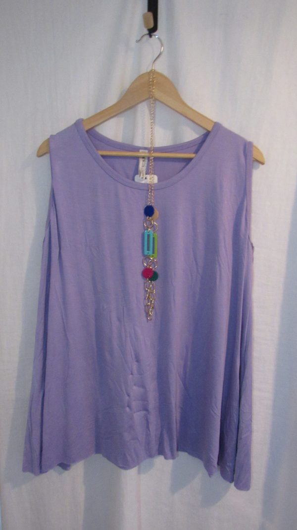 New Sleeveless Womens Lilac Top One Size fits sizes 16 18 20 22 - Image 2