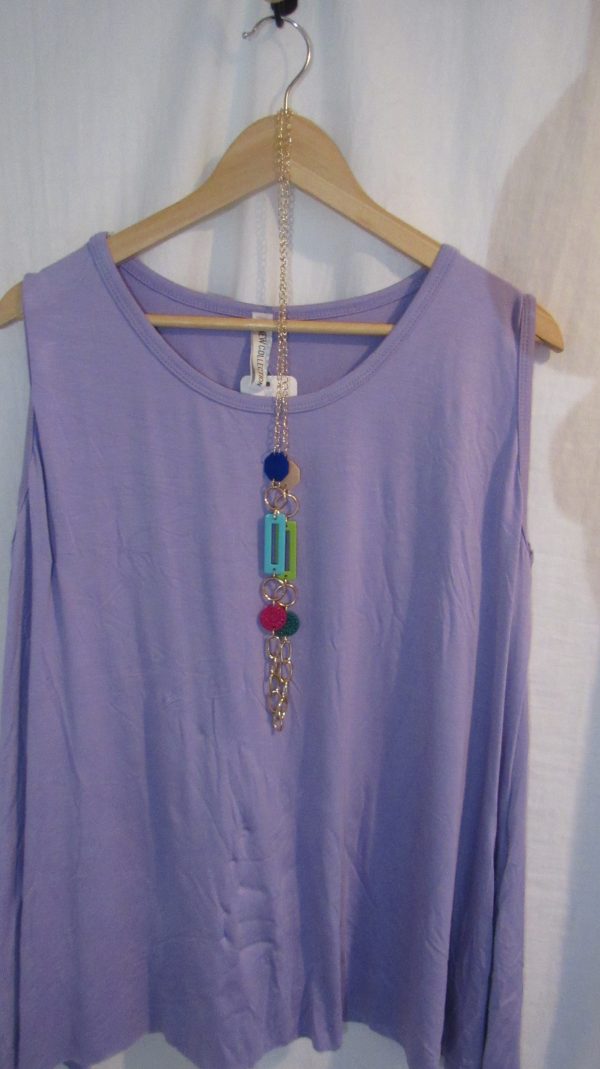 New Sleeveless Womens Lilac Top One Size fits sizes 16 18 20 22 - Image 3