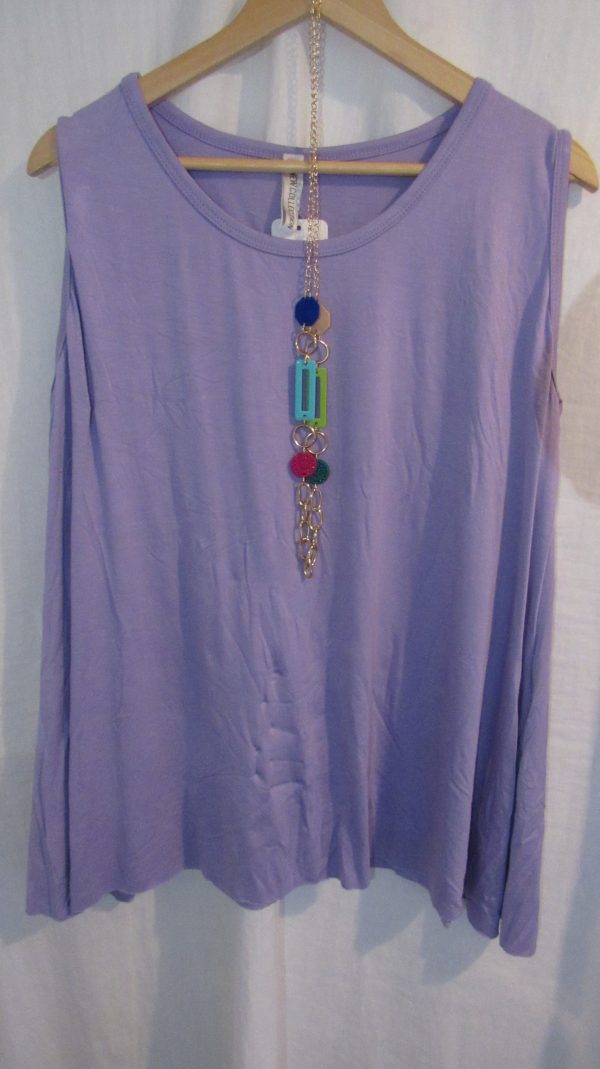 New Sleeveless Womens Lilac Top One Size fits sizes 16 18 20 22 - Image 4
