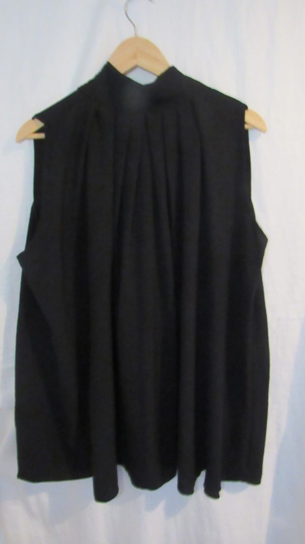 New Black Sleeveless Pussy Bow Swing Top One Size fits sizes 16 18 20 22 - Image 4