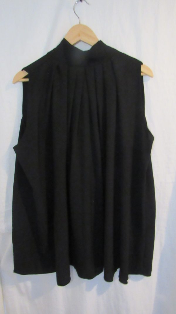 New Black Sleeveless Pussy Bow Swing Top One Size fits sizes 16 18 20 22 - Image 5