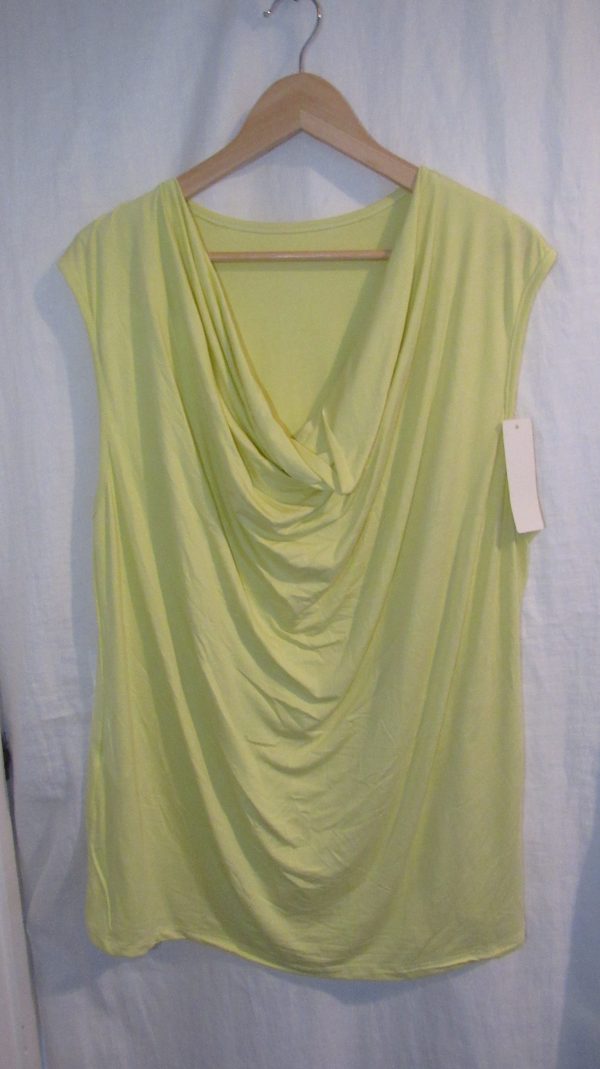 New Ladies Yellow Cowl Neck Top One Size fits sizes 16 18 20 22 - Image 2
