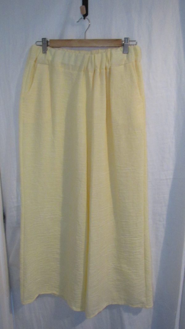 New Ladies Yellow Palazzo Wide Leg Trousers One size fits sizes 18 20 22 24