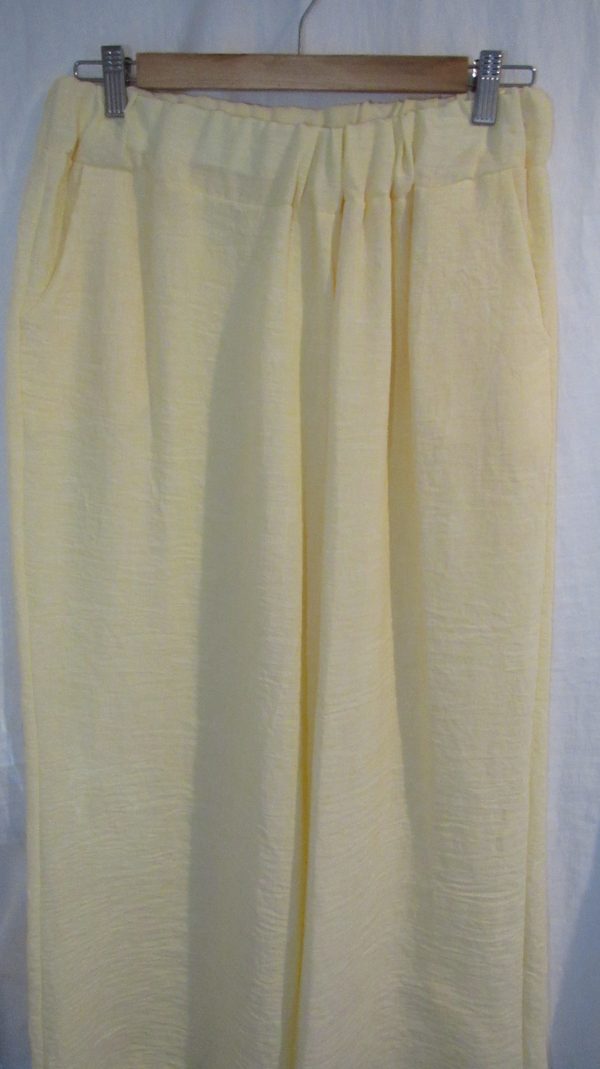 New Ladies Yellow Palazzo Wide Leg Trousers One size fits sizes 18 20 22 24 - Image 3