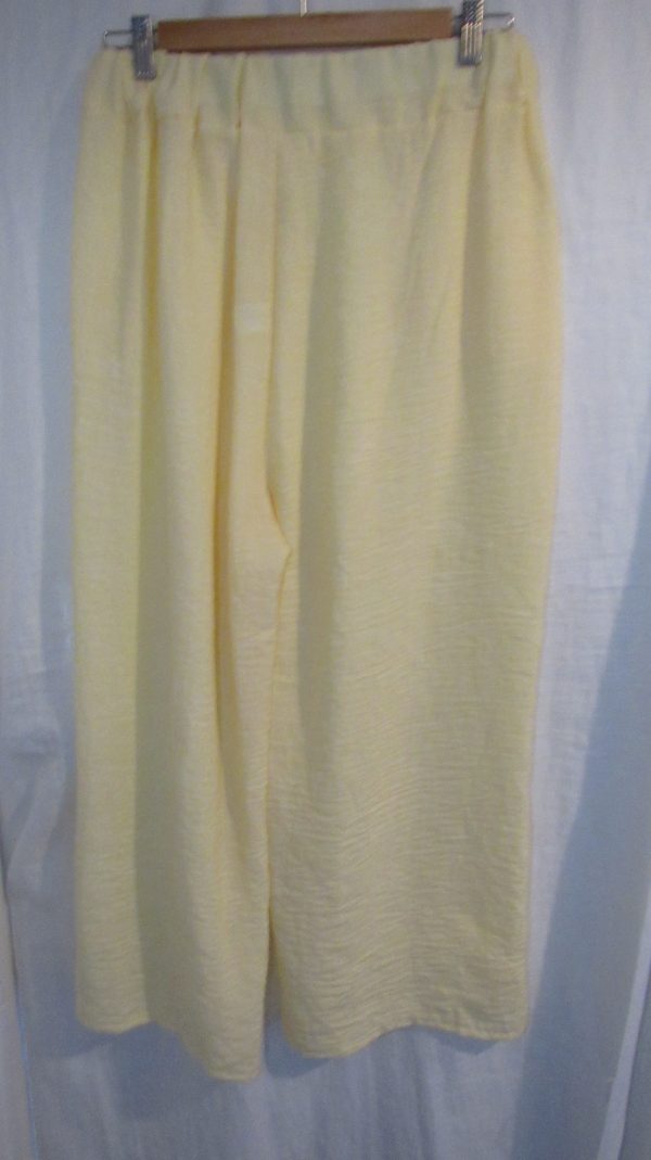 New Ladies Yellow Palazzo Wide Leg Trousers One size fits sizes 18 20 22 24 - Image 5