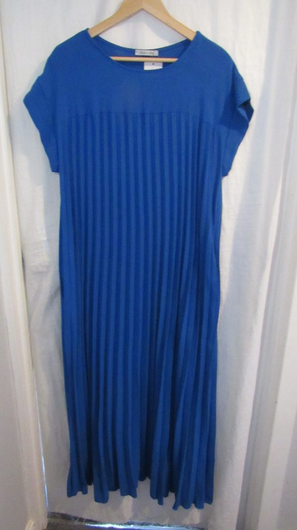New Ladies Royal Blue Pleated Maxi Dress One Size fits sizes 14 16 18 20