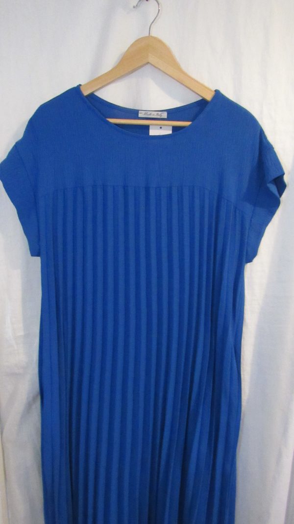 New Ladies Royal Blue Pleated Maxi Dress One Size fits sizes 14 16 18 20 - Image 3