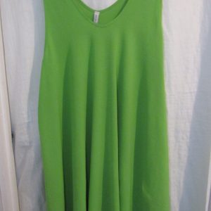 New Ladies Lime Green Sleeveless Swing Dress One Size fits sizes 18 20 22 24