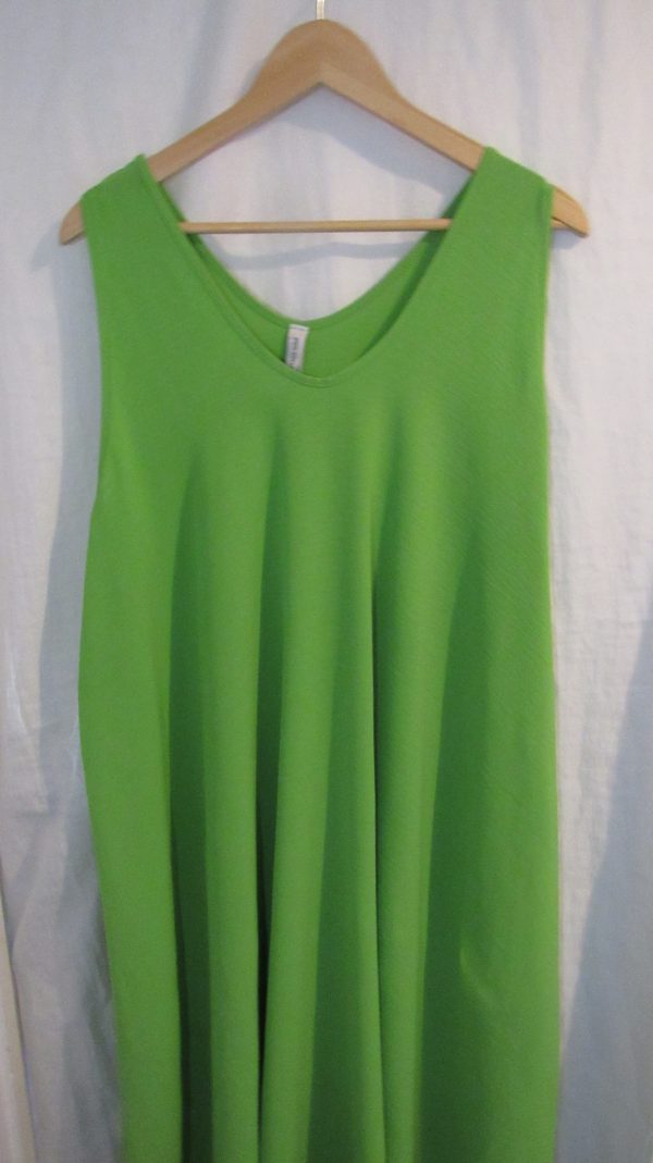 New Ladies Lime Green Sleeveless Swing Dress One Size fits sizes 18 20 22 24 - Image 3