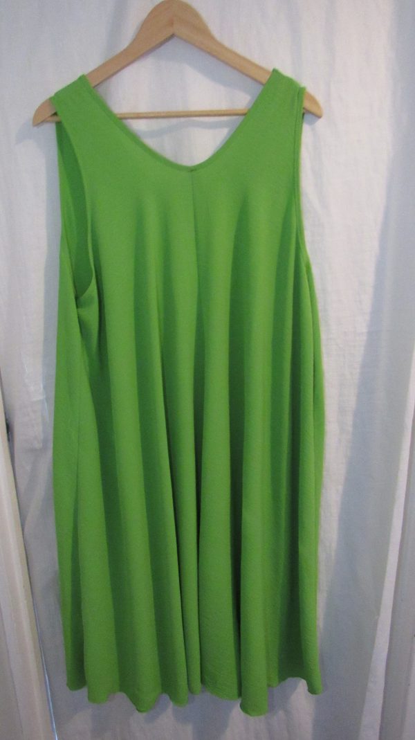 New Ladies Lime Green Sleeveless Swing Dress One Size fits sizes 18 20 22 24 - Image 5