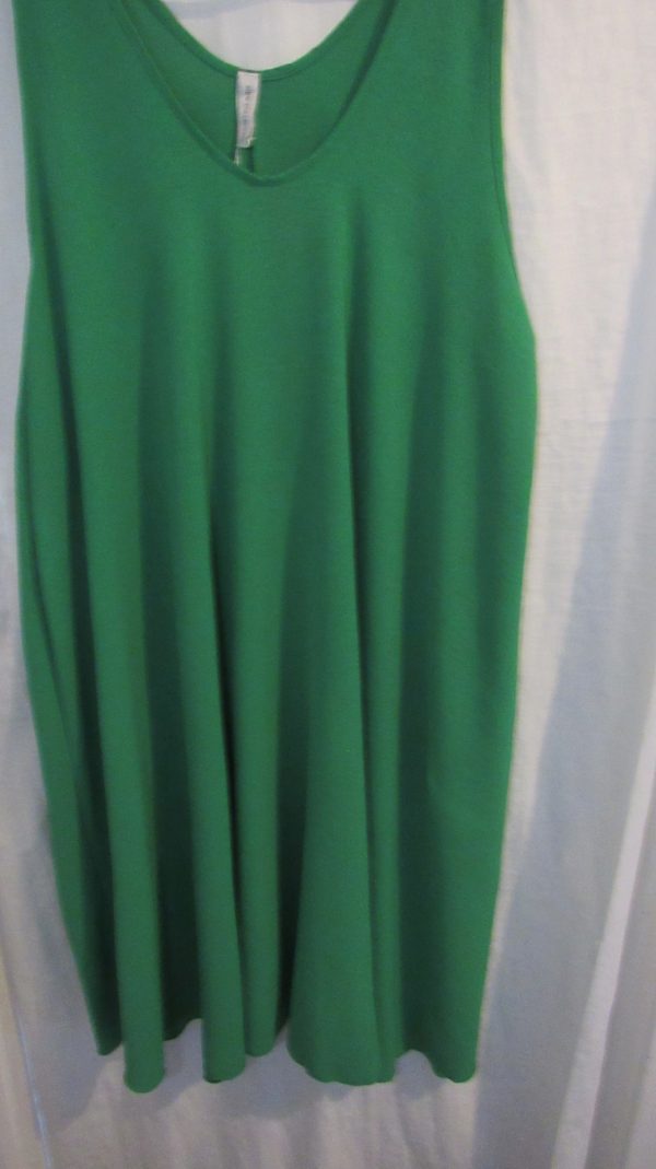 New Ladies Green Sleeveless Swing Dress One Size fits sizes 18 20 22 24 - Image 4