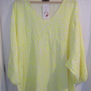 New Ladies Yellow Leopard Print Oversized tunic top One Size fits sizes 20 22 24