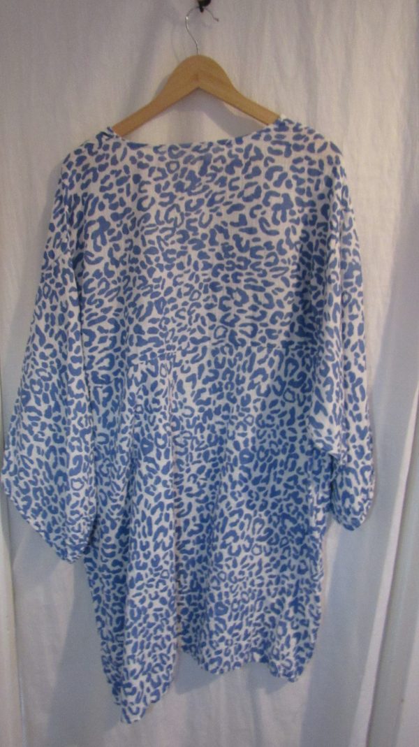 New Ladies Blue Leopard Print Oversized tunic top One Size fits sizes 20 22 24 NON RETURNABLE - Image 11