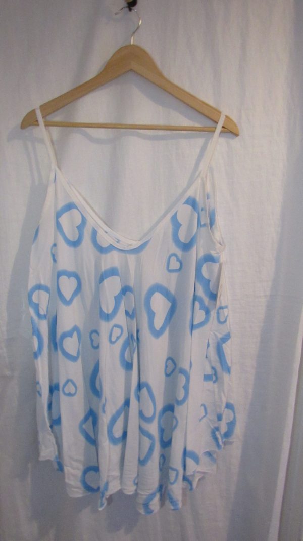 New Ladies Blue Heart Vest Top One Size fits sizes 18 20 22 24 - Image 5