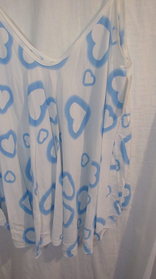 New Ladies Blue Heart Vest Top One Size fits sizes 18 20 22 24 - Image 6