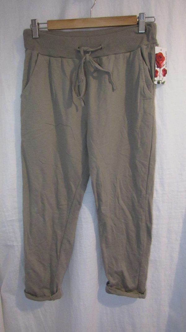 New Ladies Plain Joggers Mocha One Size fits sizes 10 12 14 16 Size 1 - Image 2