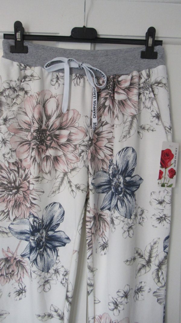 Special Offer White Floral Joggers One Size fits sizes 10 12 14 - Image 2