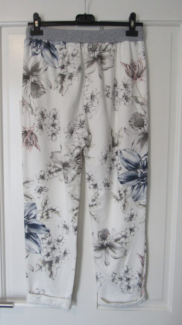 Special Offer White Floral Joggers One Size fits sizes 10 12 14 - Image 5