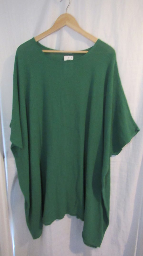 New Ladies Green Oversized Tunic Top One Size 20 22 24 26 NON RETURNABLE - Image 2