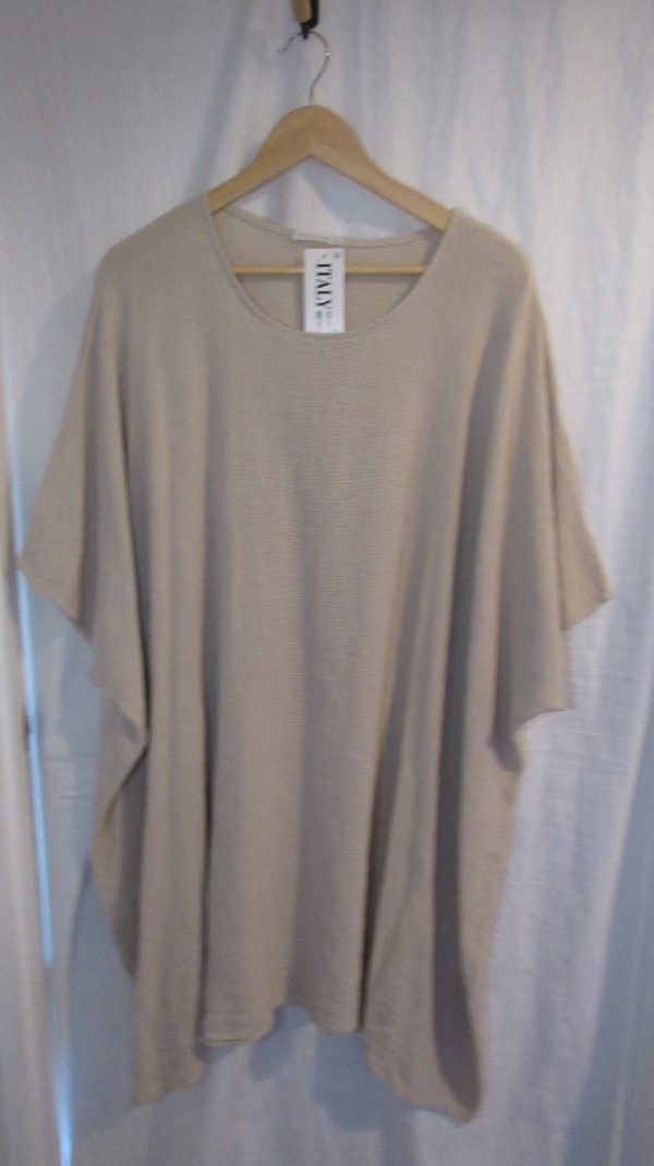 New Ladies Beige Oversized Tunic Top One Size 20 22 24 26 NON RETURNABLE