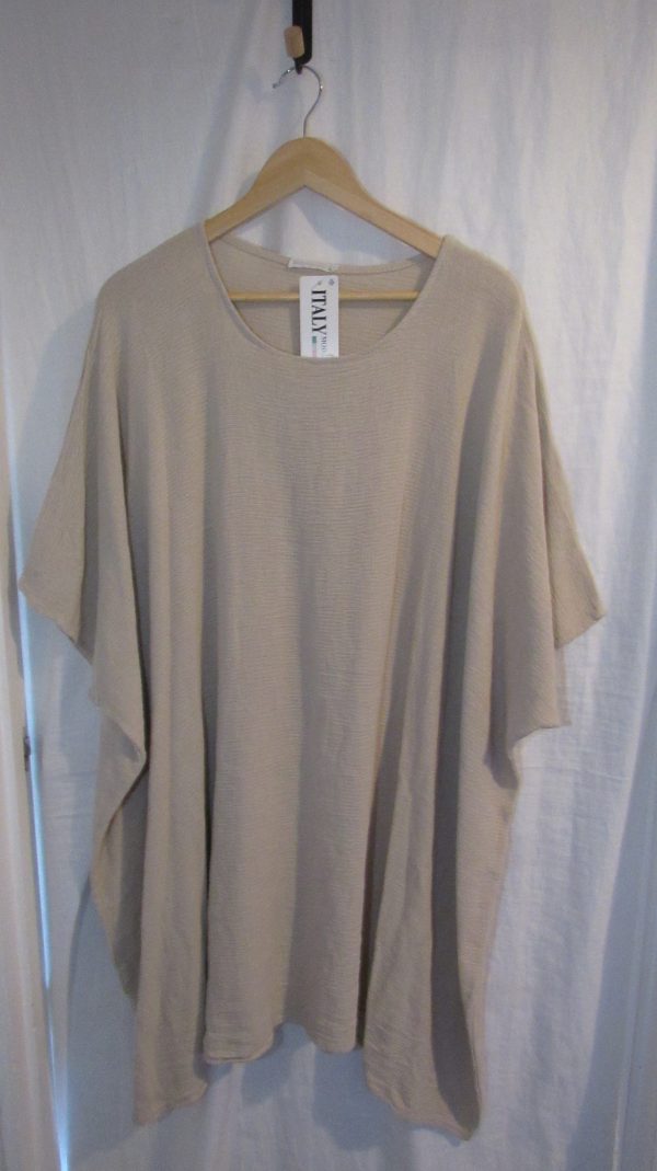 New Ladies Beige Oversized Tunic Top One Size 20 22 24 26 NON RETURNABLE - Image 2