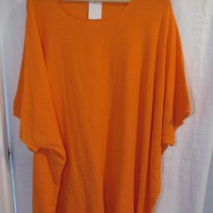 New Ladies Orange Oversized Tunic Top One Size 20 22 24 26 NON RETURNABLE