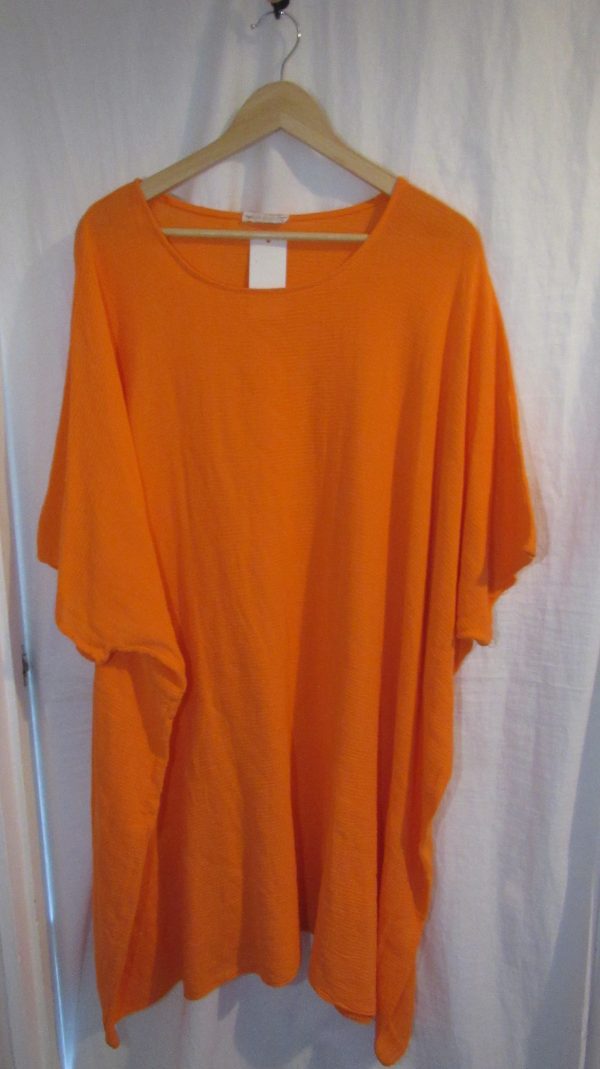 New Ladies Orange Oversized Tunic Top One Size 20 22 24 26 NON RETURNABLE